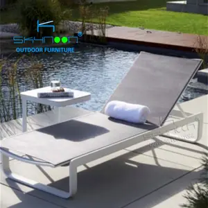 High quality aluminum side table Best selling sun lounger set Latest modern Cheap Commercial sun lounger(53028)