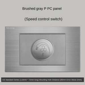 Interruptor de luz de pared gris cepillado, enchufe eléctrico de pared con luz, interruptor de pared de 1/2/3/4/5/6 vías - Product Image 5