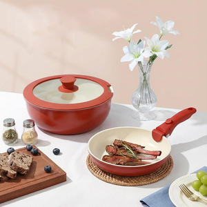 Juego de Ollas de Aluminio Forjado de 6 Piezas de Alta Calidad, con Revestimiento Cerámico Moderno, Tapas de Vidrio y Silicona, Asas de Acero Inoxidable, para Cocina de Gas - Product Image 5