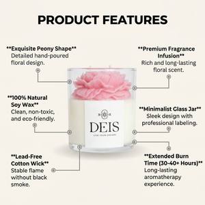Luxury 3D Flower Shaped Scented Soy Wax <b>Candle</b> Realistic Peony For Aesthetic Home Decor Wholesale Private Label Premium <b>Set</b> - Product Image 4