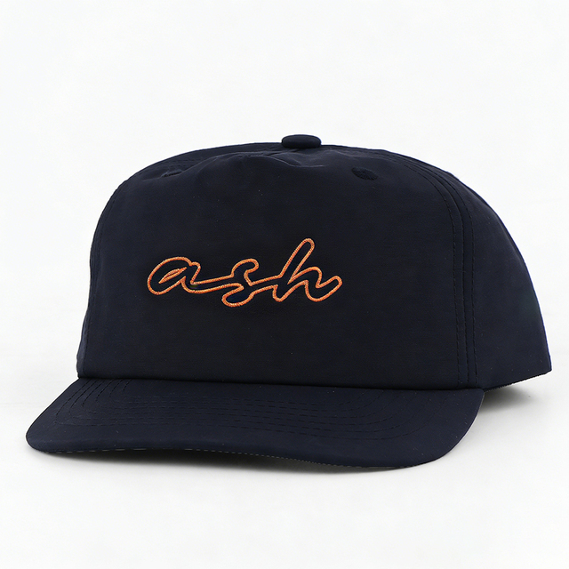 Wholesale Oem Black Custom Embroidered 5 Panel 100% Polyester Slight Curved Brim Baseball Cap for Man