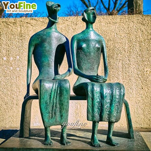 Statua moderna a grandezza naturale del re e della regina del bronzo fuso della decorazione del parco dell'opera d'arte di Henry Moore - Product Image 3