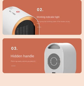 Calentador de Aire Eléctrico Portátil de 1200W, Ventilador de Calefacción Rápida con 3 Velocidades Ajustables, Calentador de Espacio para Invierno, Mini Calentador - Product Image 2