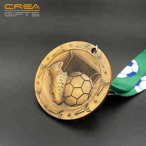 निर्माता कस्टम 3D धातु पुरस्कार स्वर्ण चांदी कस्टम फुटबॉल पदक के साथ रिबन - Product Image 3