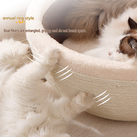 Grattoir pour chat en sisal en forme de tasse à café, grand espace, lit pour chat à 3 niveaux, meuble de grattage pour chats