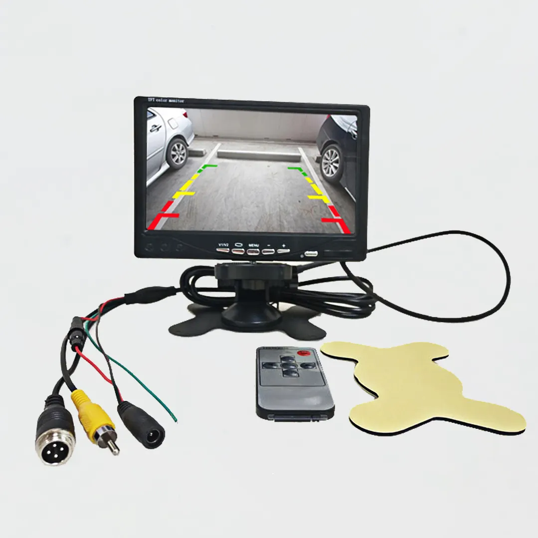 Factory wholesale car display 7 inch hd 800*480 video display AC/DC wide voltage Road cleaning truck reversing monitoring