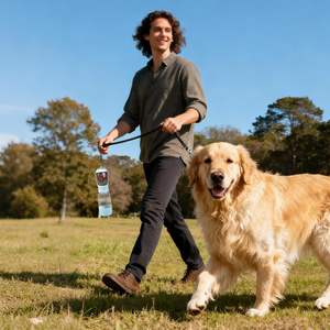 Botella de Agua 3 en 1 para Perros, a Prueba de Fugas, con Contenedor de Comida y Porta Bolsas para Excrementos, para Viajes al Aire Libre, Dispensador Portátil para Mascotas - Product Image 4