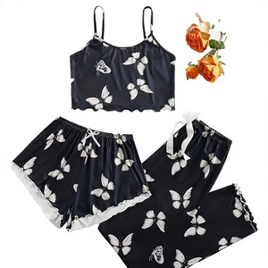 Pyjamas de style coréen avec de jolis nœuds et shorts pour jeunes femmes branchées - Product Image 5