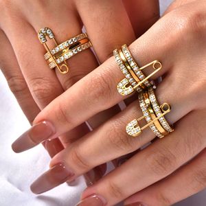 Nhẫn nữ kiểu Pháp cổ điển sang trọng, đính zircon, thép không gỉ, thời trang cá tính, nhẫn cao cấp với ghim cao cấp - Product Image 1