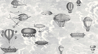 Papier peint vintage à l'effigie d'un ballon à air chaud, décoration murale personnalisée rétro steampunk, vaisseau volant, pour la décoration intérieure de la chambre d'enfant