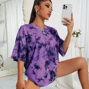 Customized Summer Sexy Lady Top Tie Dye Women Tshirts Women Crop Top T Shirt
