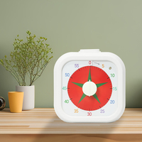 Timer Dapur Kubus Pomodoro Analog yang Dapat Disesuaikan, Timer Mekanik Visual 60 Menit, Timer Memasak Plastik Tahan Air untuk Anak-Anak