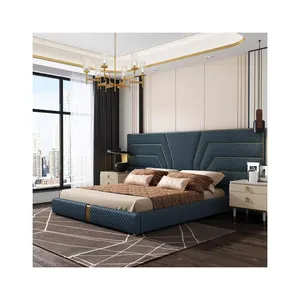 제조업체 도매 럭셔리 홈 호텔 디자이너 가구 침대 더블 린넨 침대 성인 침실
