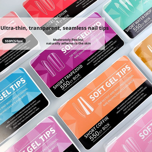 <span class=keywords><strong>Puntas</strong></span> <span class=keywords><strong>de</strong></span> Uñas Transparentes y Brillantes, Ultrafinas, sin Costuras, 550 Piezas en Caja Blanca <span class=keywords><strong>de</strong></span> Porcelana - Product Image 1