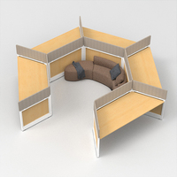 Poste de travail cubique moderne et durable OMNI, réglable, avec assemblage facile, structure en aluminium, système de bureau debout insonorisé