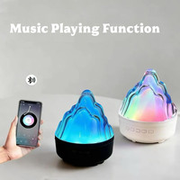 Lampe de chevet LED RGB Volcano Night Light Snow Peak avec haut-parleur Bluetooth, batterie rechargeable, lumière d'ambiance intelligente