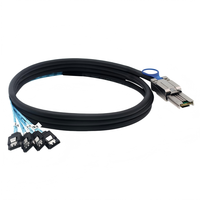 MINI SAS SFF-8088 26P ke 4X E-SATA 7P Kabel Adaptor Koneksi Hard Disk Drive Server Betina 0.5M 1M 2M 3M