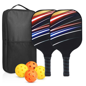 Juego de palas de pickleball de fibra de vidrio antideslizantes para entrenamiento, con bolsa de malla para la cintura y bolsa con cordón para uso en exteriores - Product Image 3