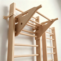 Barres murales en bois AUGER, échelle suédoise avec barre de traction réglable pour la musculation et les étirements à domicile