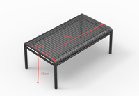 Table basse moderne en plastique imperméable non pliable T-030A, pour usage extérieur, design innovant, blanc, 39*21.5, garantie de 2 ans
