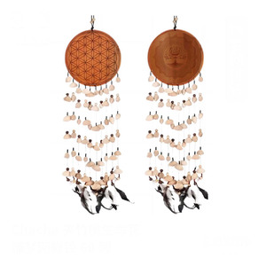 Campana de Viento <span class=keywords><strong>Atrapasueños</strong></span> de Cáscara de Semilla Natural, Campana de Percusión Manual de Cáscara de Nuez, Sonido Curativo, Decoración Boho para Colgar en la Pared, Yoga y Meditación - Product Image 6