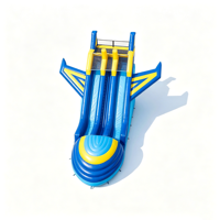 Toboggan gonflable commercial extérieur en PVC à double voie pour avions à réaction