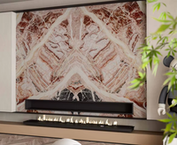 Îlot de cuisine/extérieur en marbre naturel rose pour villa moderne, idéal pour salle à manger, salon, salle de bain, ou comme table basse en marbre.
