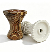 Tête de chicha vintage en céramique givrée durable à motif géométrique pixelisé