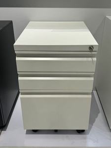 Armoire de classement moderne orange à 3 tiroirs avec serrure à clé, mobilier de bureau pour usage domestique et commercial - Product Image 2