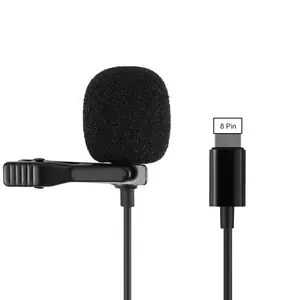 mobiel externe microfoon Suppliers-Professionele Bedrade Handsfree Mini Revers Clip Lavalier Microfoon Voor Iphone Type C Plug Onderwijs Live-uitzending Luidspreker