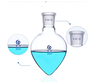 高品质实验室玻璃器皿制造商单颈梨形烧瓶 - Product Image 2