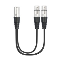 Kabel Audio Splitter XLR Male ke Dual XLR Female Berlapis Tembaga Aluminium Tiga Inti 03-meter Model Bestseller