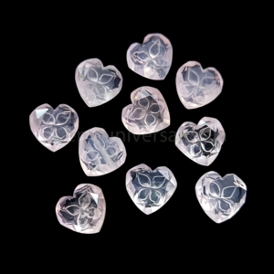 Cuarzo Rosa Natural Tallado en Forma de Corazón de 10mm, Gema Tallada a Mano con Facetas, Corazón Suelto, Precio al por Mayor para Fabricación de Joyas - Product Image 1
