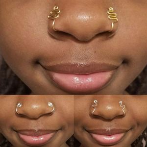 Nuevo Anillo de Nariz Africano Sin Perforación, Ajustable, en Forma de U, Chapado en Oro Real de 18K, Anillos de Nariz con Clip para Mujer - Product Image 3