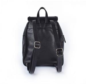 하이 퀄리티 여자의 검은 PU 가죽 배낭 대용량 유행 책가방 휴대용 레저 가방 - Product Image 3