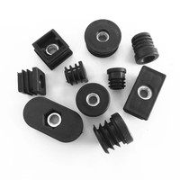 Square Chair Leg Floor Protector, Furniture Leg Protectors, Plastic Plugs Square Tubing End Cap with M8 Thread