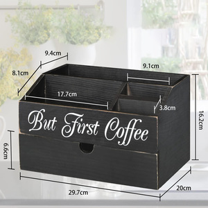 Caja de almacenamiento para cápsulas de café, compartimentos superiores abiertos de gran capacidad, organizador de escritorio para uso en cocina y bar de café - Product Image 3
