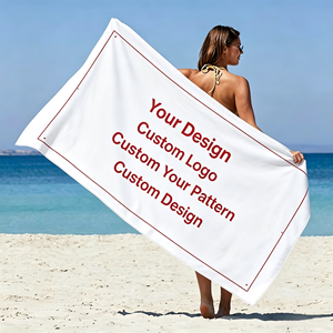 Serviette de plage en coton personnalisée aux couleurs vives pour les voyages - Product Image 1