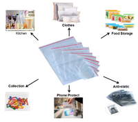Sac auto-obturant en plastique polyéthylène transparent personnalisé stockage de vêtements sac à fermeture éclair emballage