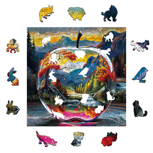 High Quality 3D Solutions Wooden Toy Jigsaw Wooden Geometry Multiple Shape Puzzles - Product Image 3