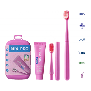 Ensemble <span class=keywords><strong>de</strong></span> <span class=keywords><strong>brosse</strong></span> <span class=keywords><strong>à</strong></span> dents et <span class=keywords><strong>de</strong></span> <span class=keywords><strong>dentifrice</strong></span> <span class=keywords><strong>de</strong></span> <span class=keywords><strong>voyage</strong></span> portable RTS <span class=keywords><strong>avec</strong></span> manche pliable et poils doux pour adultes - Product Image 1