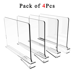Diviseur d'étagère en acrylique transparent 11x7,9 pouces réutilisable pour étagère de placard - Product Image 4