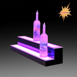 LED Acrylic Wine and Beer Display <b>Rack</b> with Illuminated Shelves Countertop Showcase Stand for Bottle Retail and Bar - Product Image 1