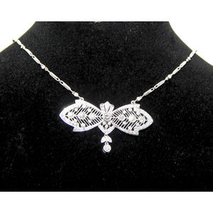 Elegante collana di diamanti 3ct e ciondolo in oro bianco 18k - Product Image 5