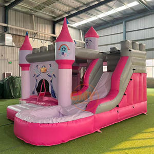 Castillo Inflable con Tobogán, Área de Juegos Infantil con Temática de Princesa Rosa, Inflable para Bebés - Product Image 3