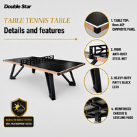 Table de tennis de table d'extérieur DOUBLE STAR, étanche, en aluminium ACP de 6 mm, personnalisable, protection solaire, vente en gros d'usine