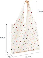 Tas Tote Kanvas Polkadot Tanpa Struktur Desain Lipat Tali Bahu Kapasitas Besar Kantong Dalam Tanpa Penutup Untuk Belanja
