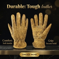 Gants en cuir pleine fleur de vachette de qualité supérieure, lisses et vintage, parfaits comme gants de sécurité durables et polyvalents