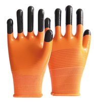 Gants de travail en nitrile lisses 3/4, double trempage, doigts renforcés
