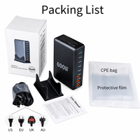 Chargeur USB C 320W 440W 500W 600W Type C PD 140W 100W GaN à charge rapide, station de charge de bureau 8 ports pour téléphone portable
